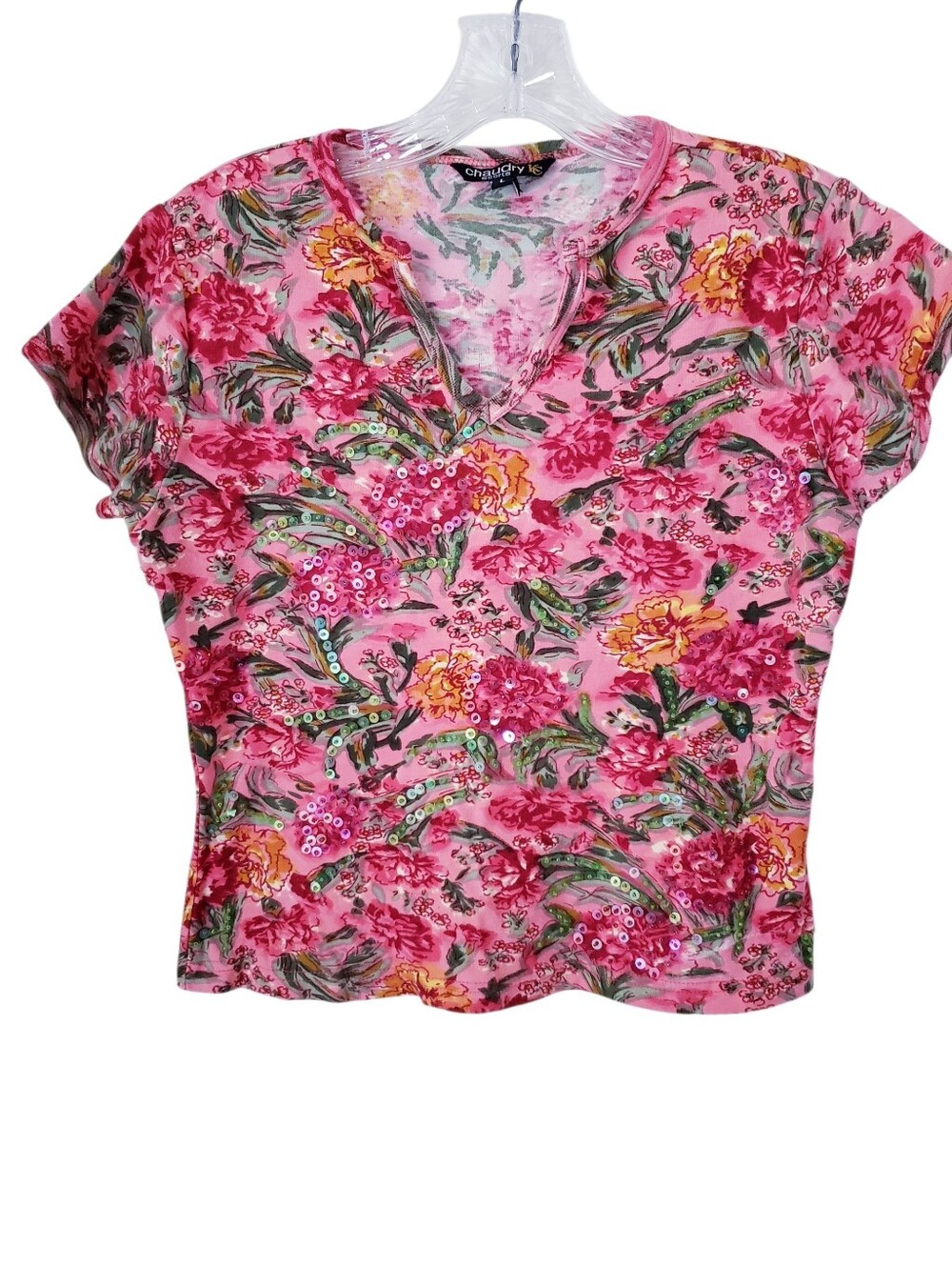 Vintage Chaudry Sports Pink Floral Top